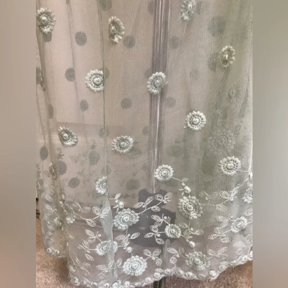 Abercrombie & Fitch Mint Embroidered Maxi Dress
